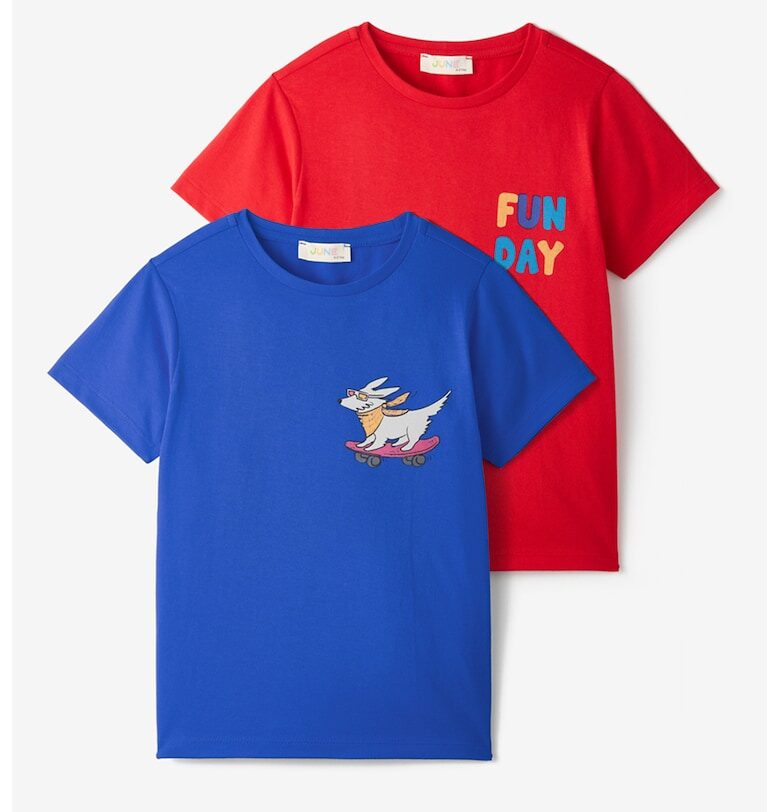 Памучна тениска с принт - 2 броя June