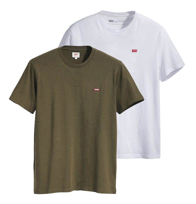 Памучни тениски с бродирано лого - 2 броя Levis