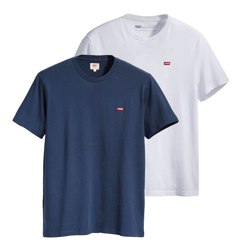 Памучни тениски с бродирано лого - 2 броя Levis