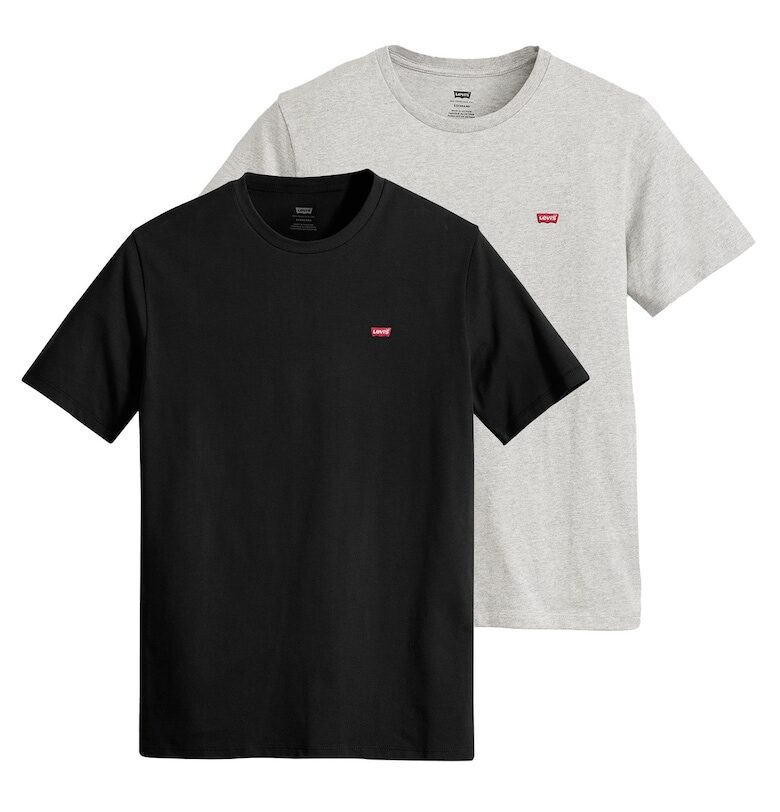 Памучни тениски с бродирано лого - 2 броя Levis