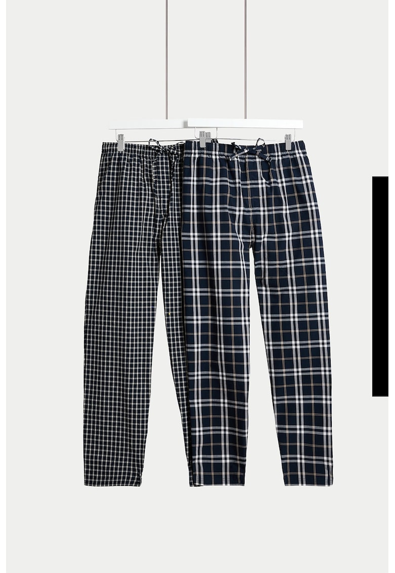 Пижамен панталон на каре - 2 чифта Marks Spencer
