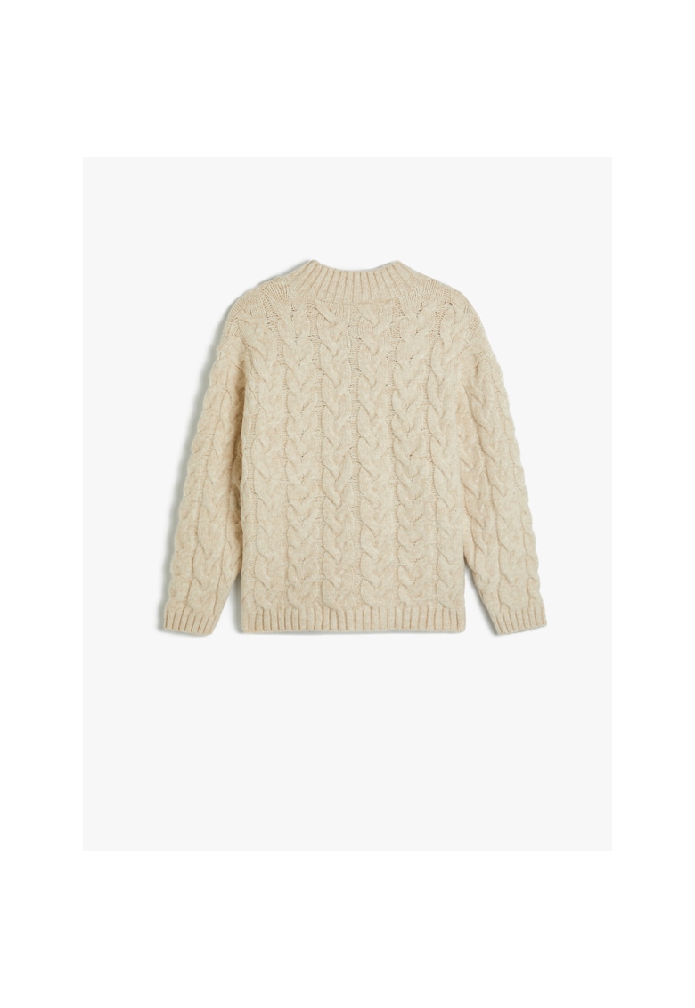 Плетен пуловер с къс цип KOTON