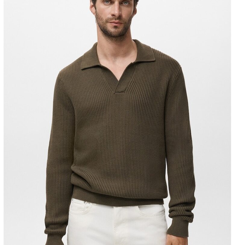 Плетен шпиц пуловер Mango