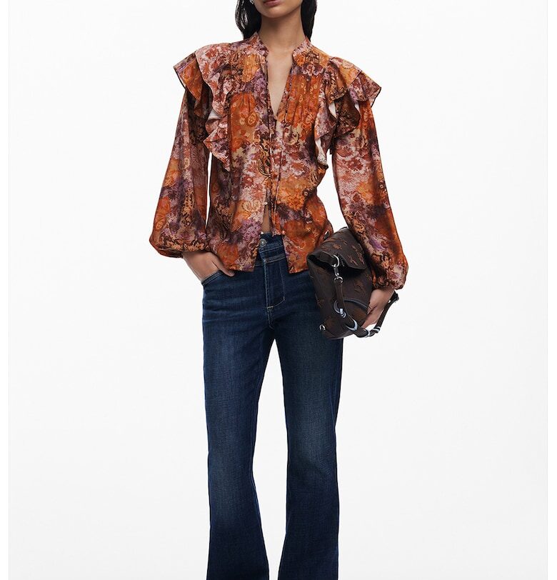 Плисирана блуза с копчета DESIGUAL