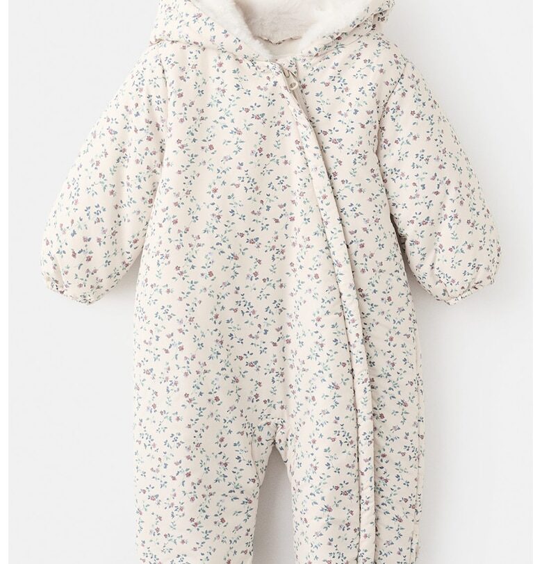 Подплатен гащеризон тип ританки с флорален принт Mango