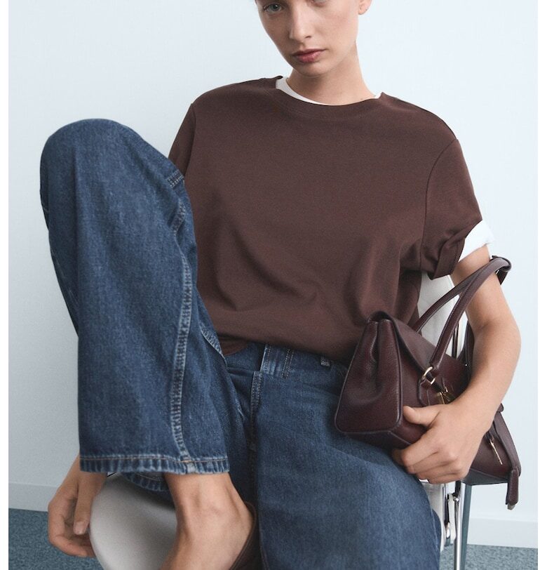 Прави дънки Miami с миди талия Mango