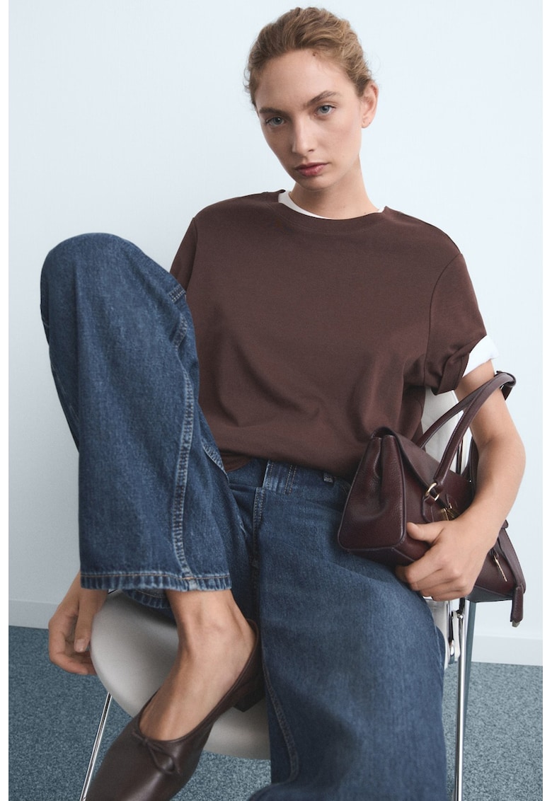 Прави дънки Miami с миди талия Mango