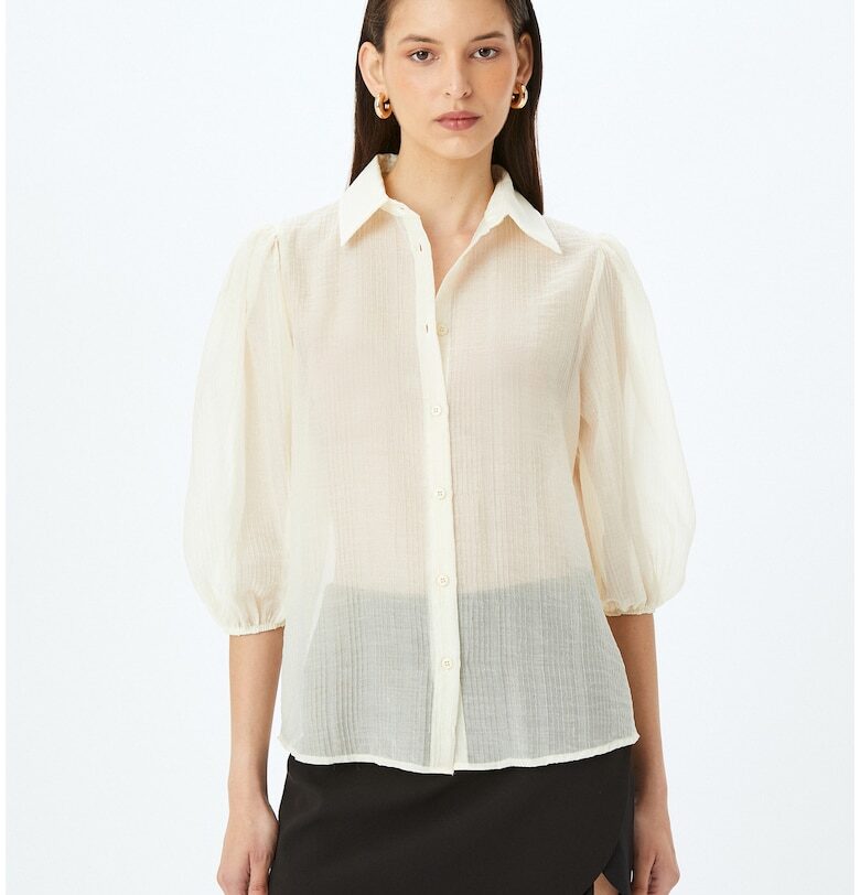 Прозрачна риза със среднодълги ръкави KOTON