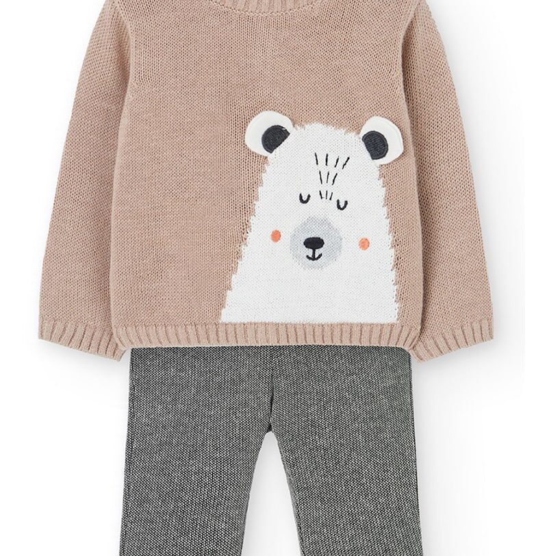 Пуловер и панталон с връзка - 2 части boboli