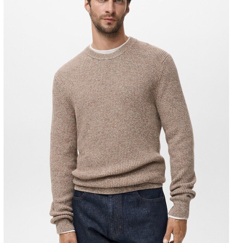 Пуловер от памук с овално деколте Mango