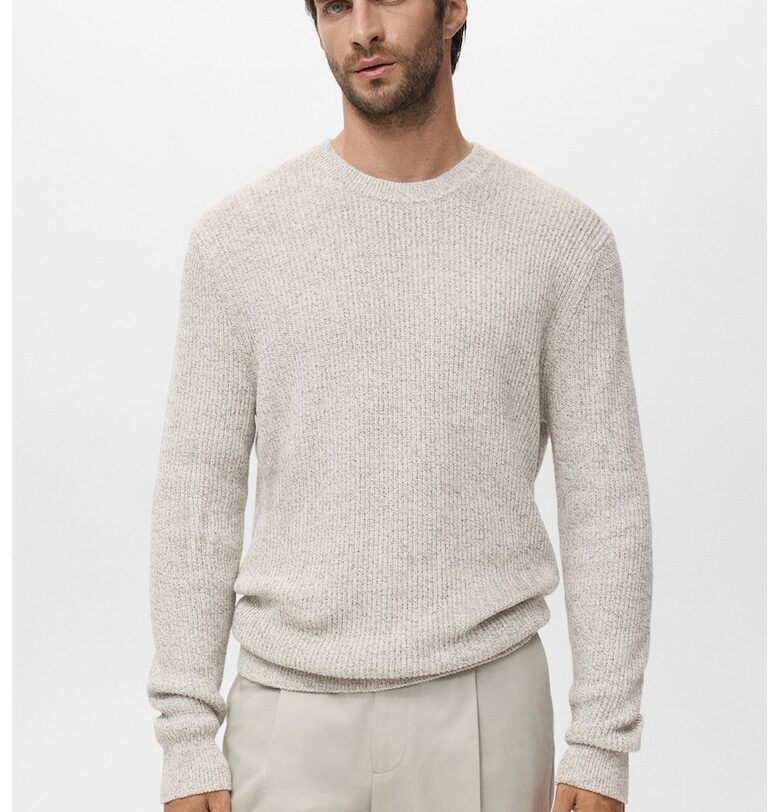 Пуловер от памук с овално деколте Mango