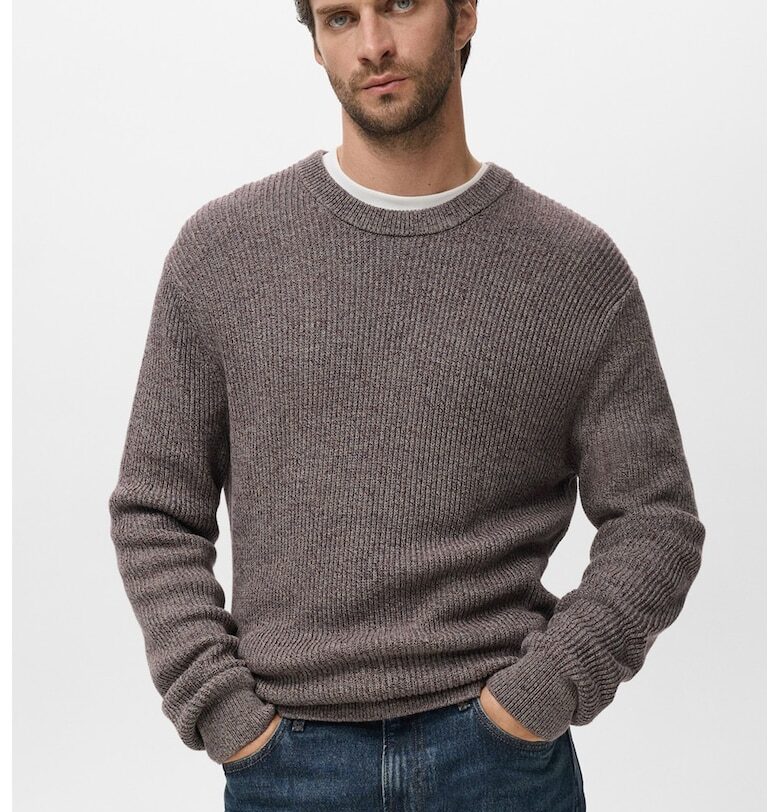 Пуловер от памук с овално деколте Mango