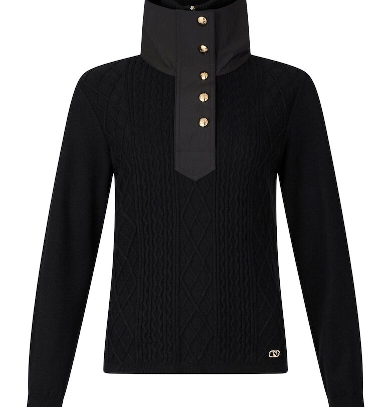 Пуловер с висока яка с капси Liu Jo