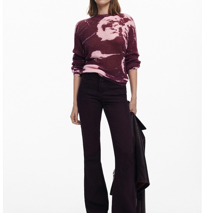 Пуловер с вълна с абстрактен принт DESIGUAL