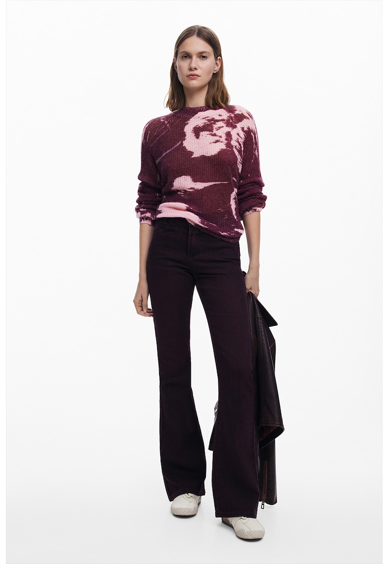 Пуловер с вълна с абстрактен принт DESIGUAL