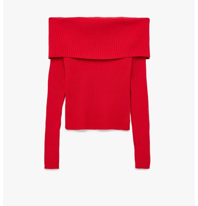 Пуловер с голи рамене и рипс KOTON