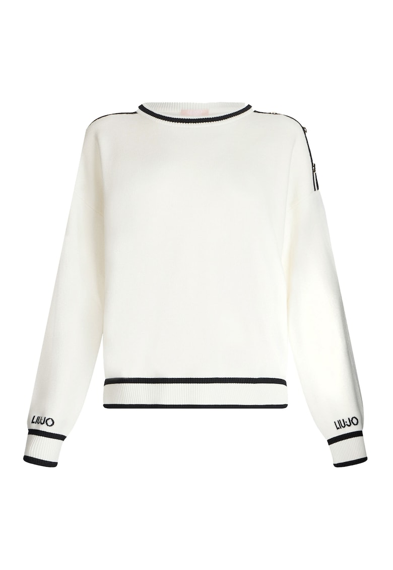 Пуловер с коприна с декоративни копчета Liu Jo