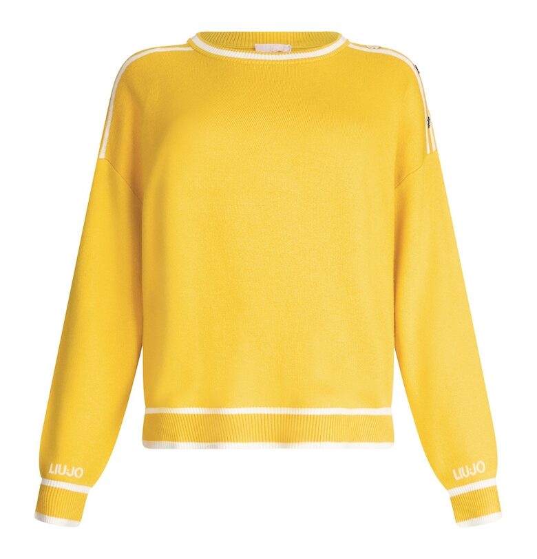 Пуловер с коприна с декоративни копчета Liu Jo