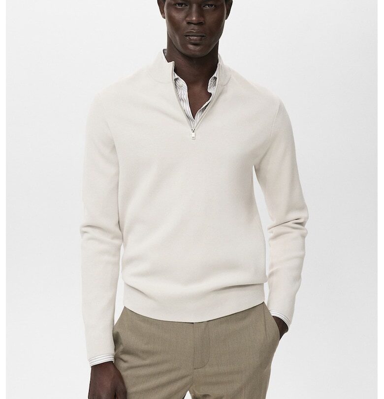 Пуловер с къс цип Mango