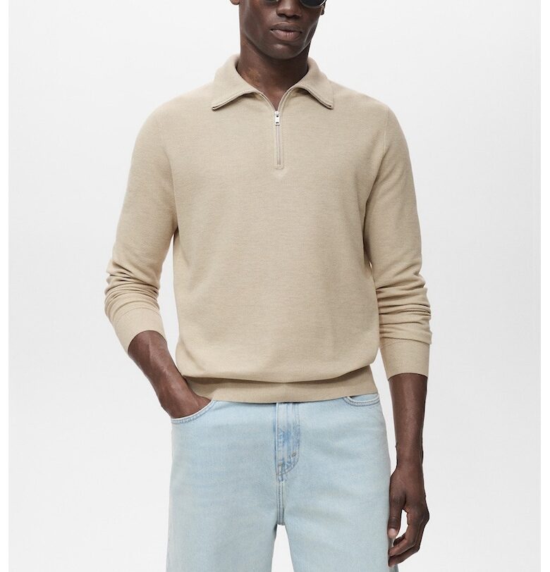 Пуловер с къс цип Mango