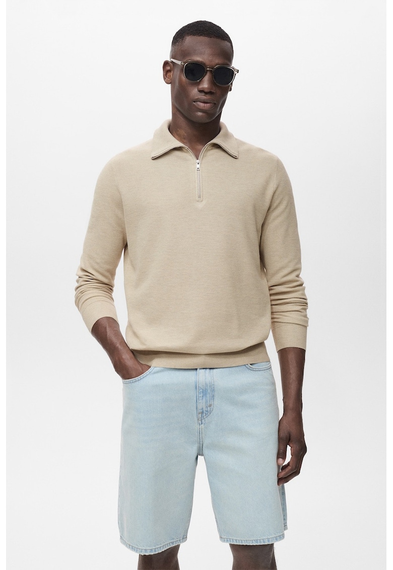 Пуловер с къс цип Mango