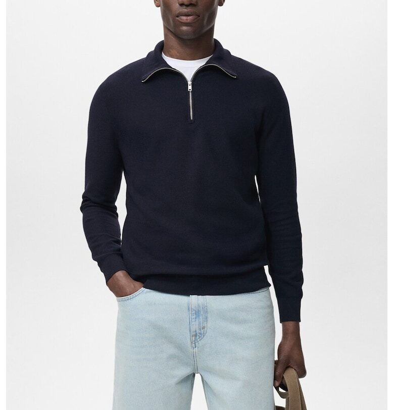 Пуловер с къс цип Mango