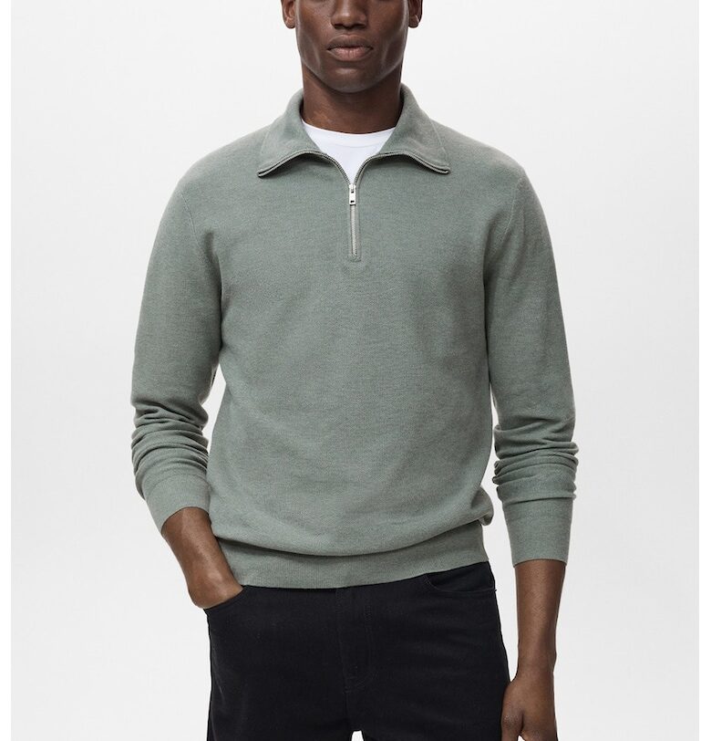 Пуловер с къс цип Mango