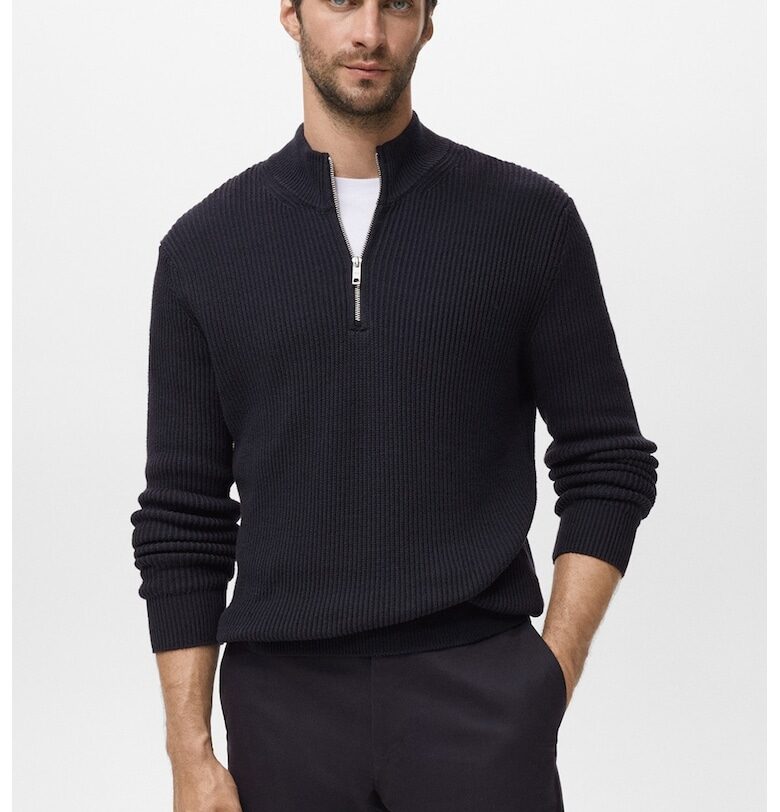 Пуловер с къс цип Mango