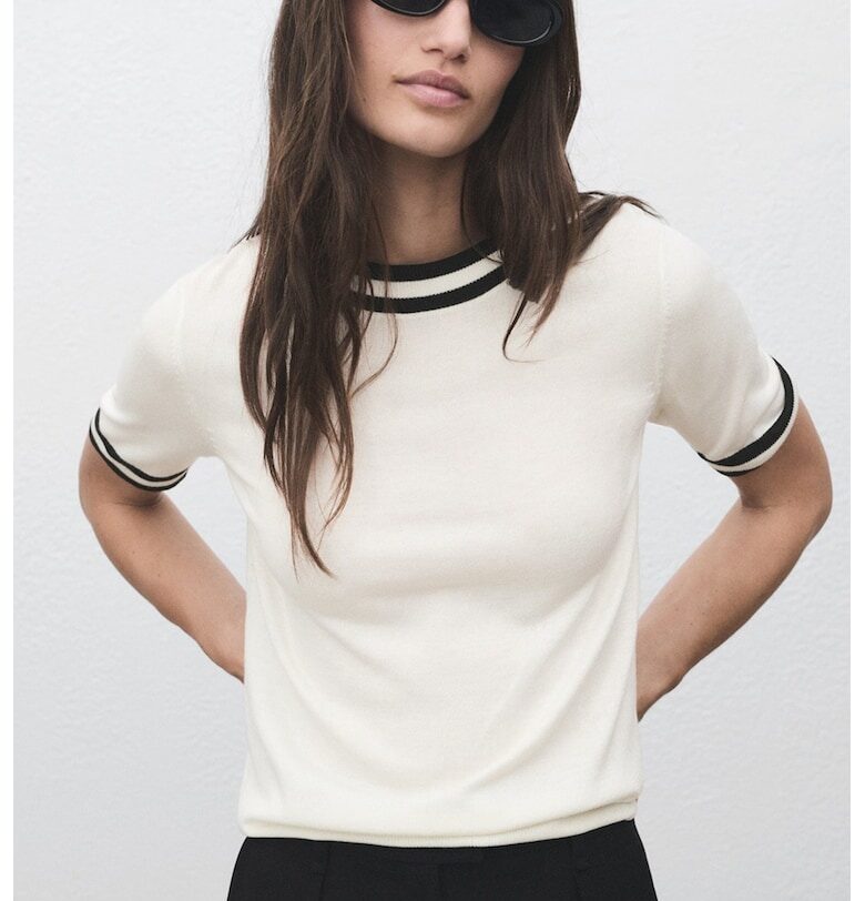 Пуловер с къси ръкави Mango