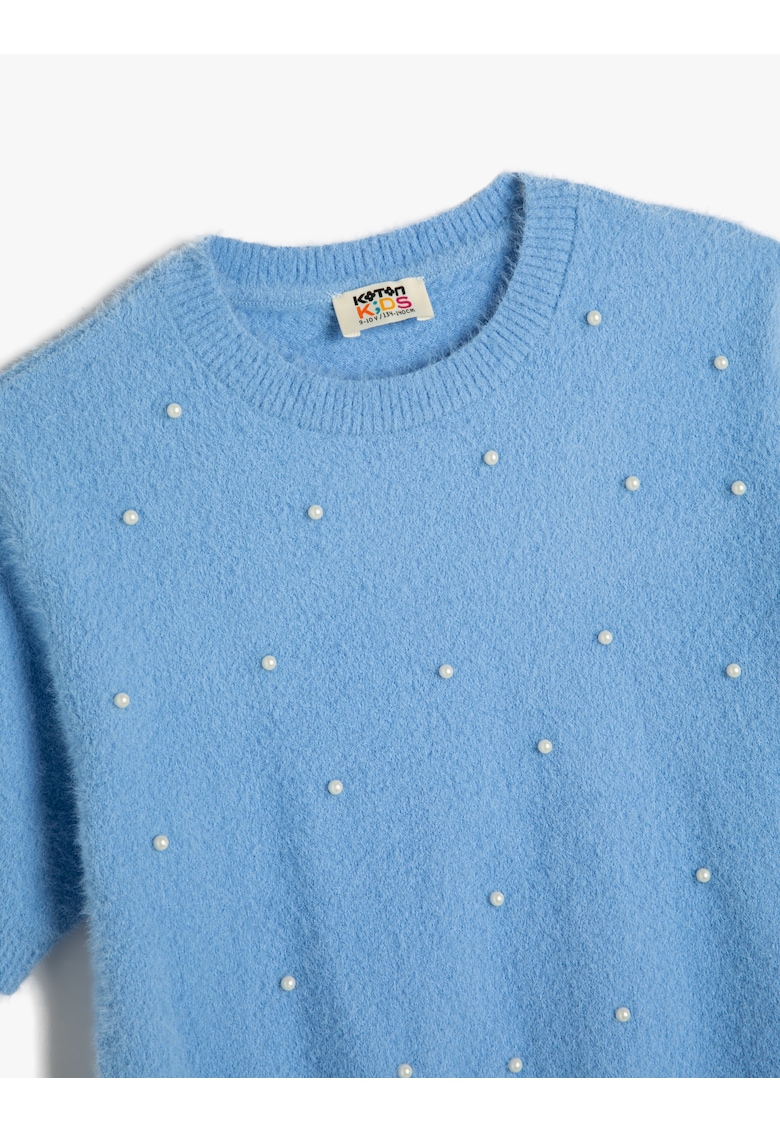 Пуловер с къси ръкави и перли KOTON