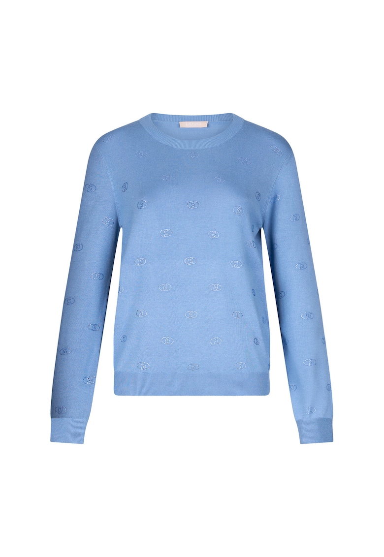 Пуловер с овално деколте и лого Liu Jo