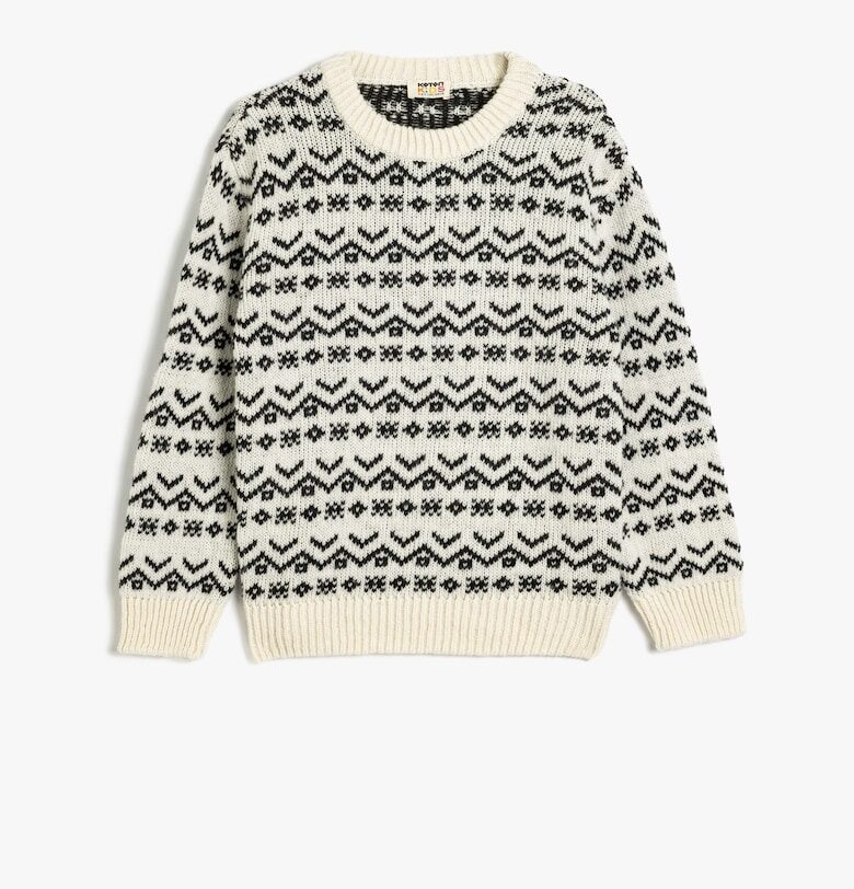 Пуловер с овално деколте и принт KOTON