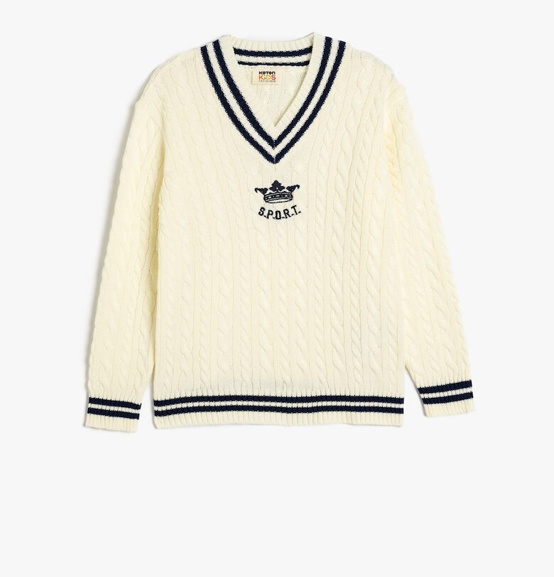 Пуловер с плетка осморка с шпиц KOTON