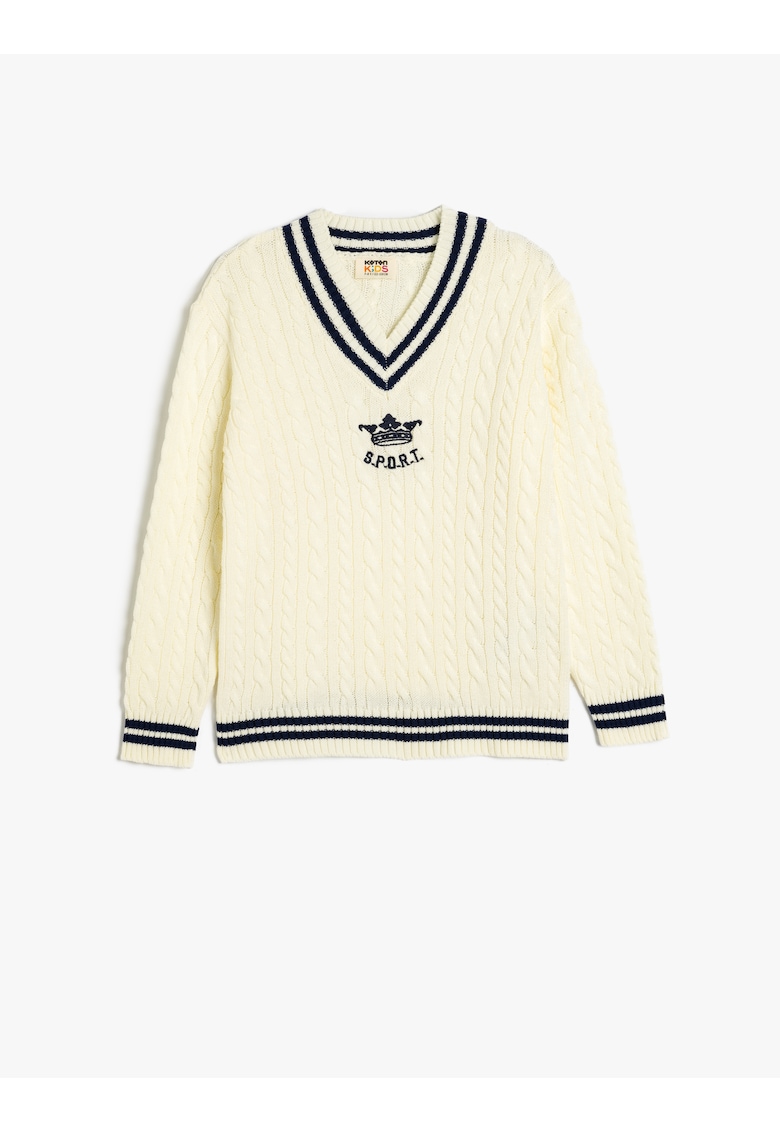 Пуловер с плетка осморка с шпиц KOTON