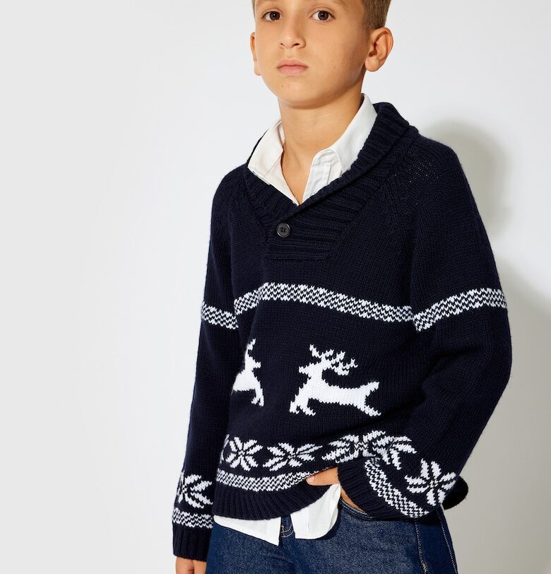 Пуловер с принт на елен KOTON