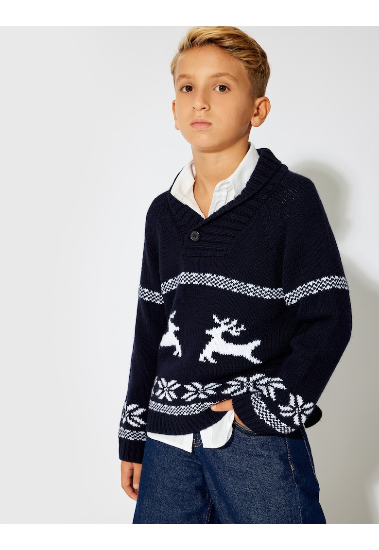 Пуловер с принт на елен KOTON