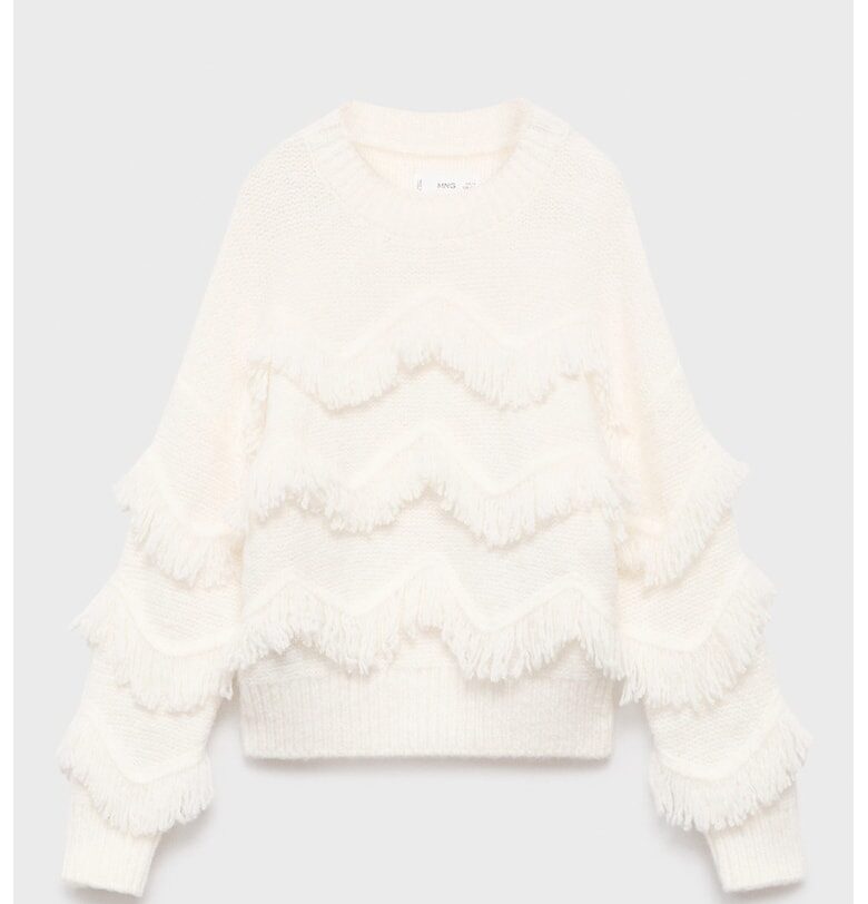 Пуловер с ресни Mango