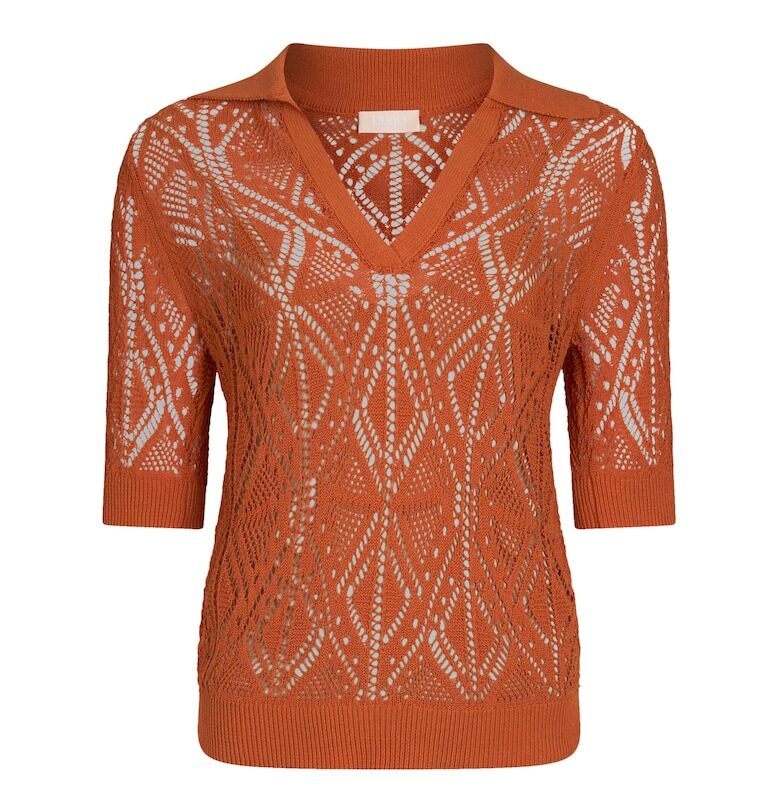 Пуловер с яка и кроше Liu Jo