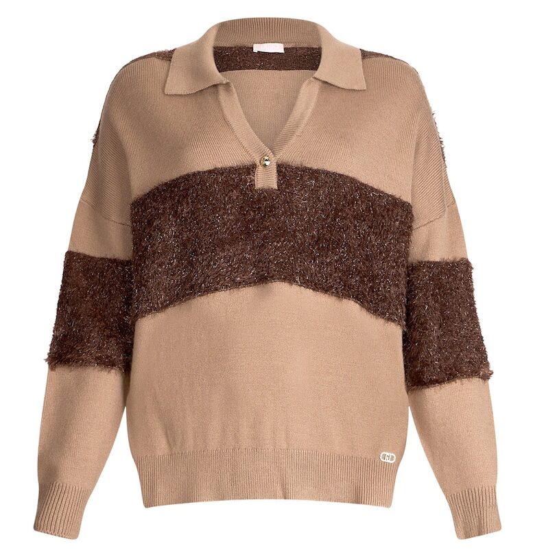 Пуловер с яка и паднали ръкави Liu Jo