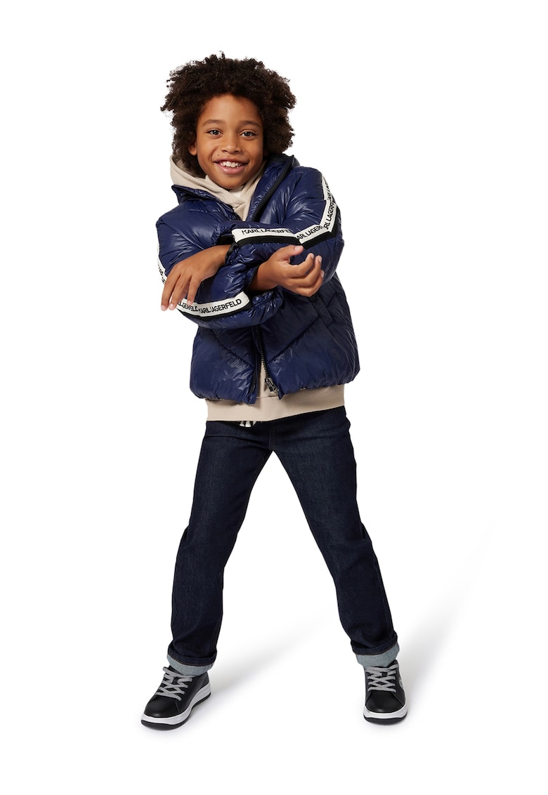 Пухено зимно яке с лого KARL LAGERFELD KIDS