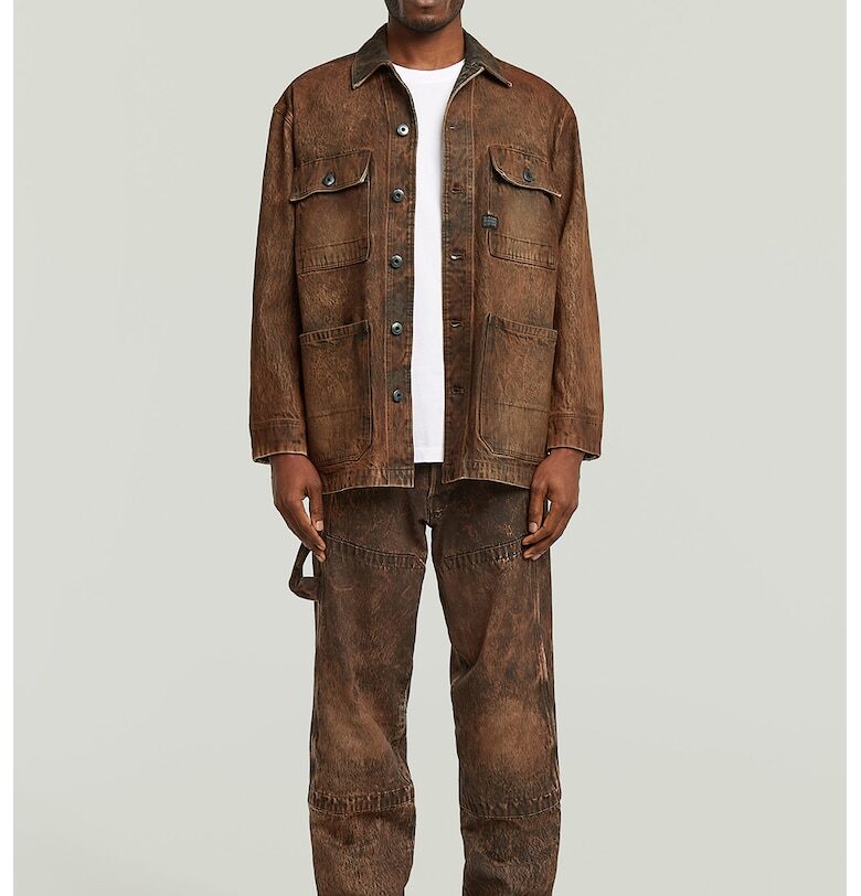 Разкроени дънки със захабен ефект G-STAR