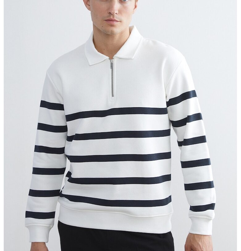 Раиран суитшърт с къс цип LC WAIKIKI