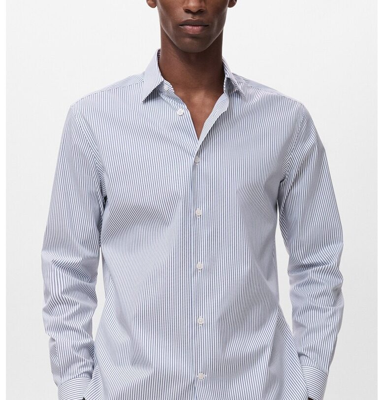 Раирана риза с класическа яка Mango