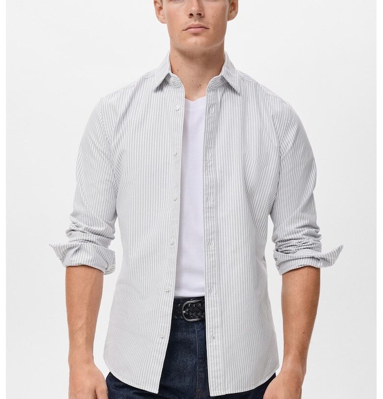 Раирана слим риза с остра яка Mango