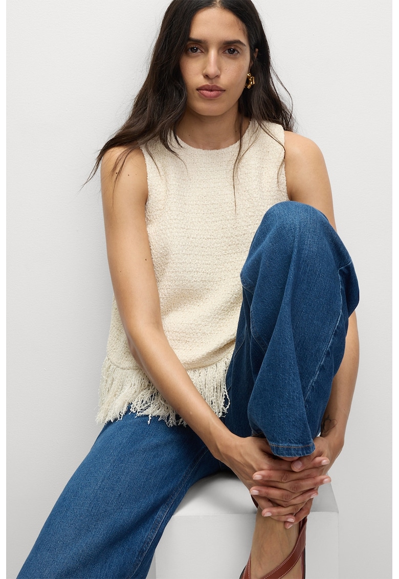 Релефен топ с овално деколте Marks Spencer