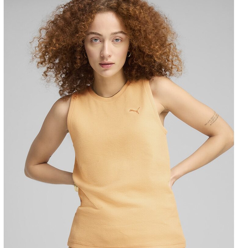 Релефен топ с овално деколте Puma