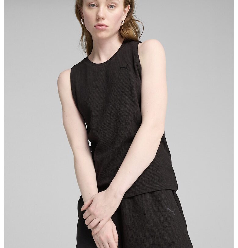 Релефен топ с овално деколте Puma