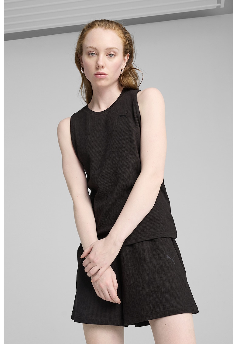 Релефен топ с овално деколте Puma