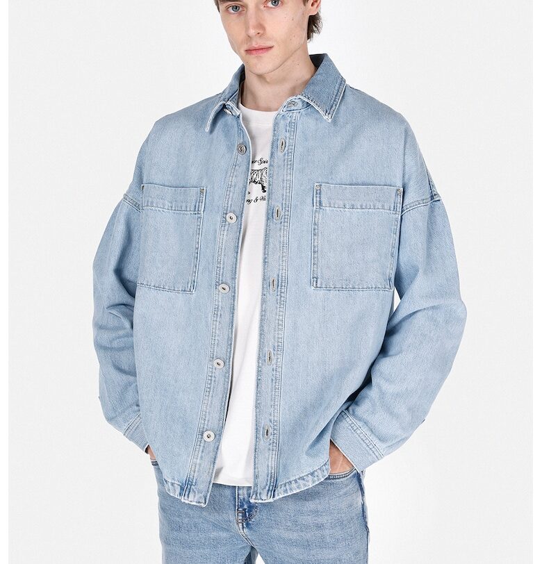 Риза от деним с паднали ръкави COLINS