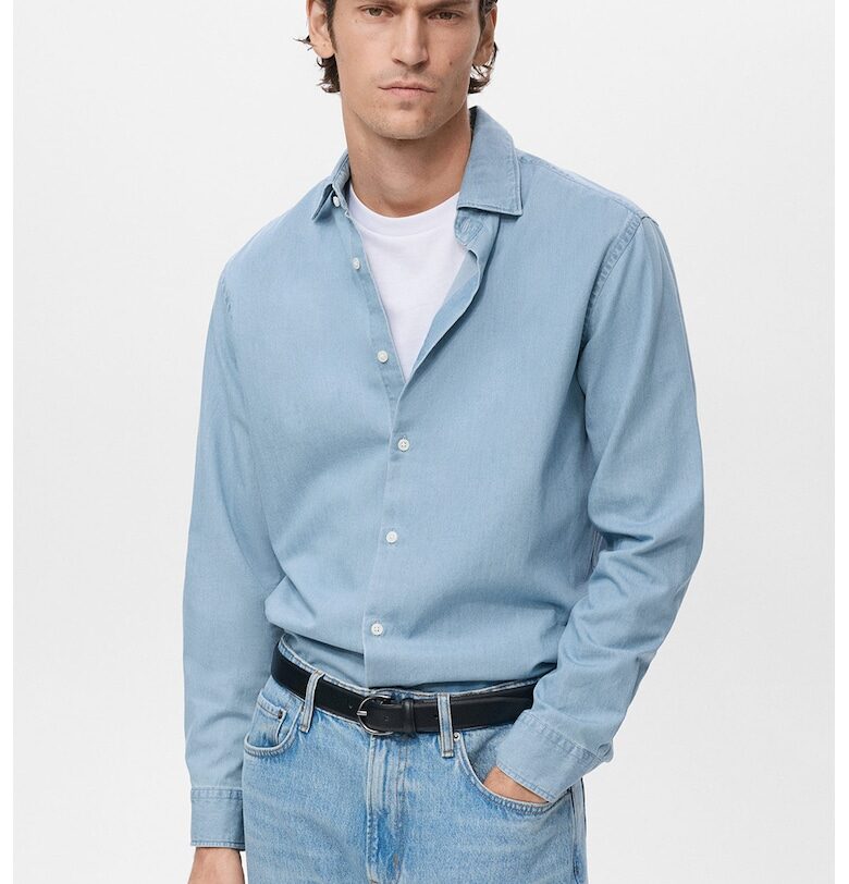 Риза от шамбре с дълги ръкави Mango